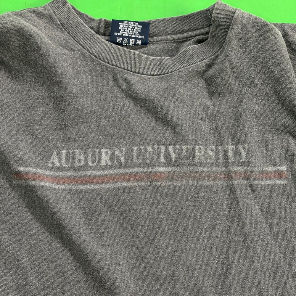 VTG 90s Auburn Tigers JanSport T-Shirt Mens 2XL Gray Faded Logo LS Tee USA Made